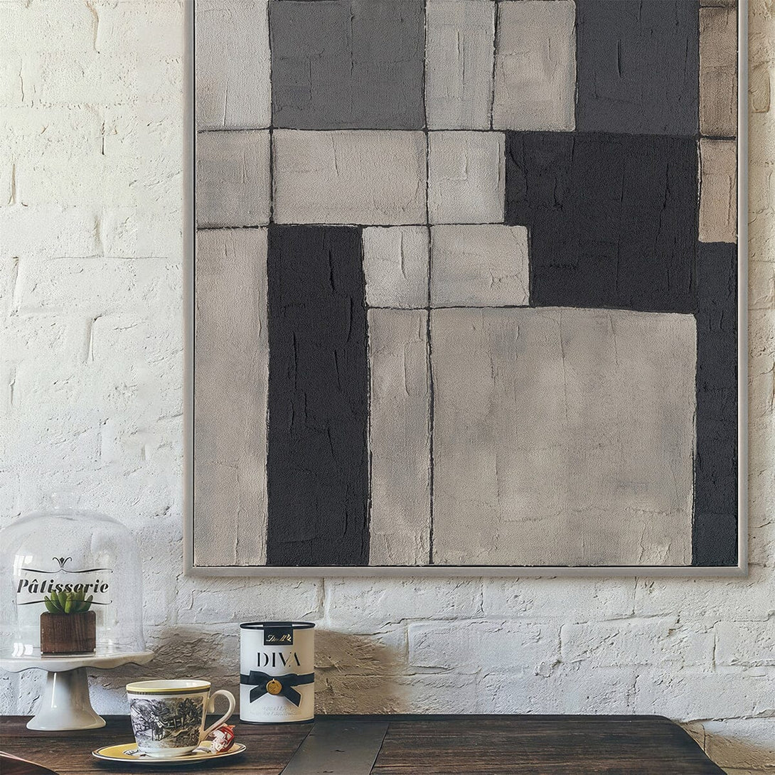 Geometric Shadows - Modern Abstract Squares #P4505 Painting artwepaint 