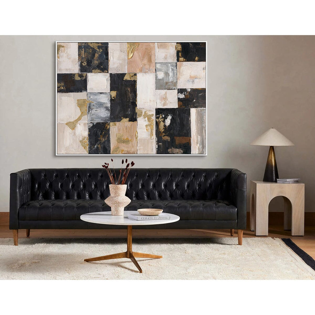 Gilded Blocks-Black & Beige Abstract Painting #P4696 Painting artwepaint 