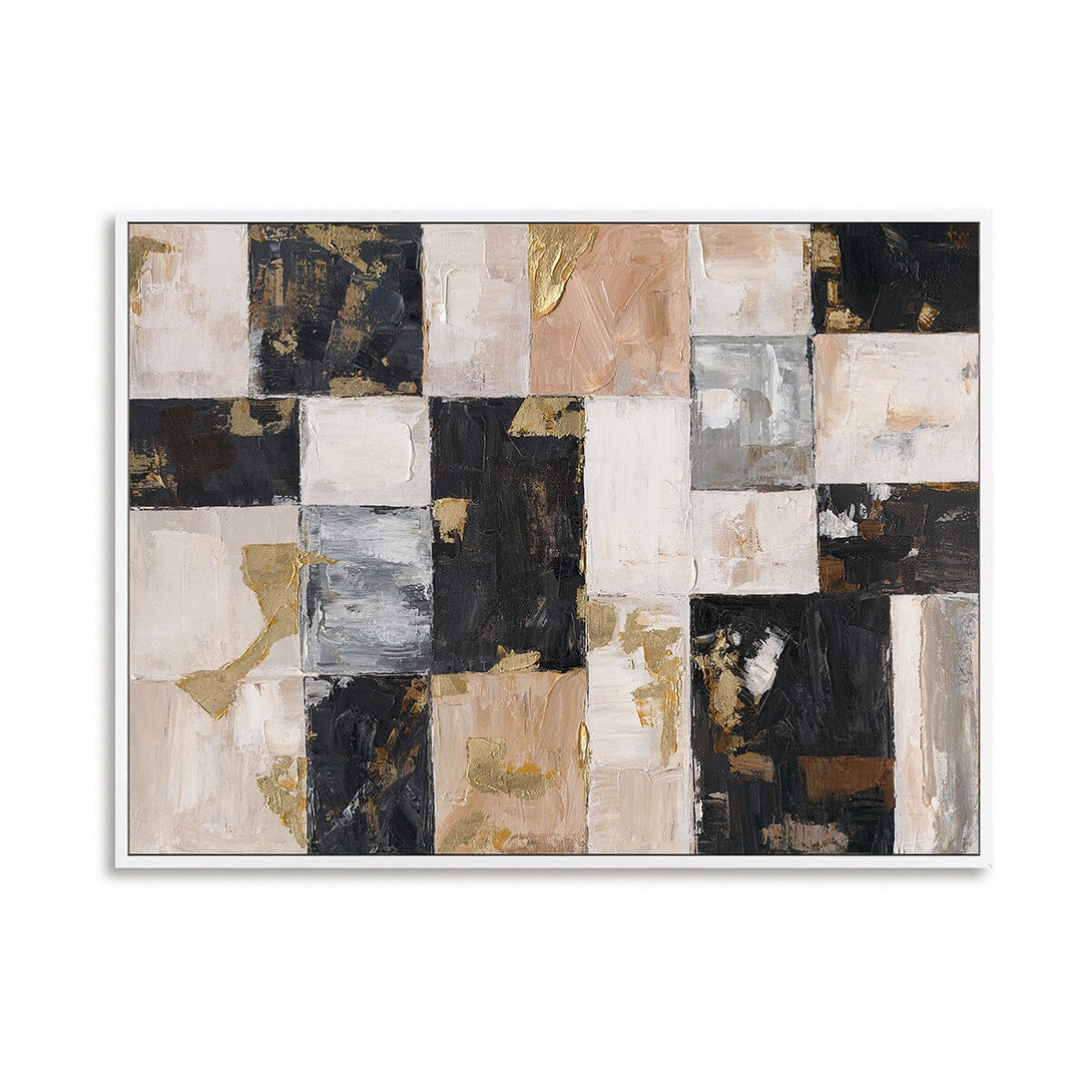 Gilded Blocks-Black & Beige Abstract Painting #P4696 Painting artwepaint 