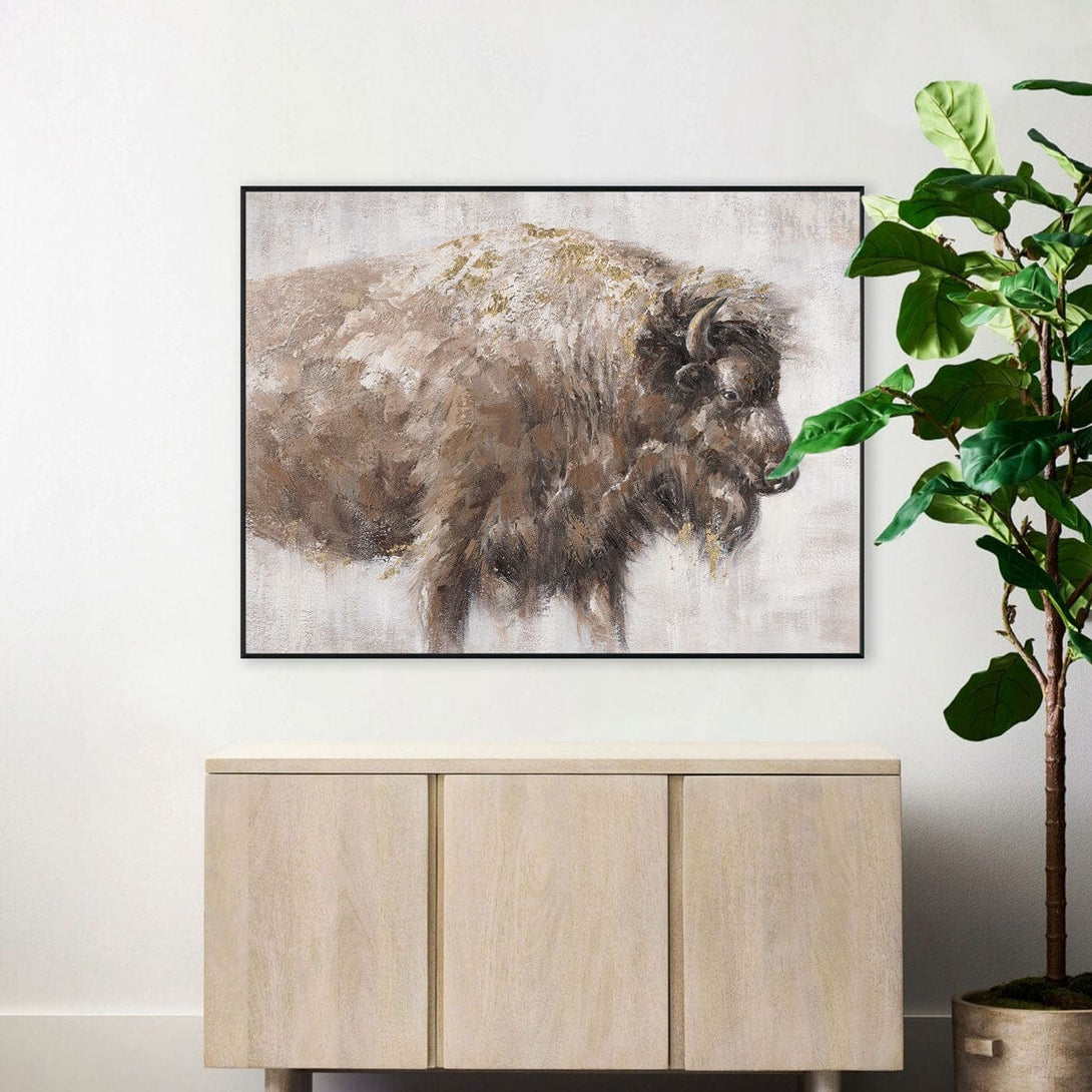 Golden Bison - Abstract Textured Painting#L0711 Painting artwepaint 
