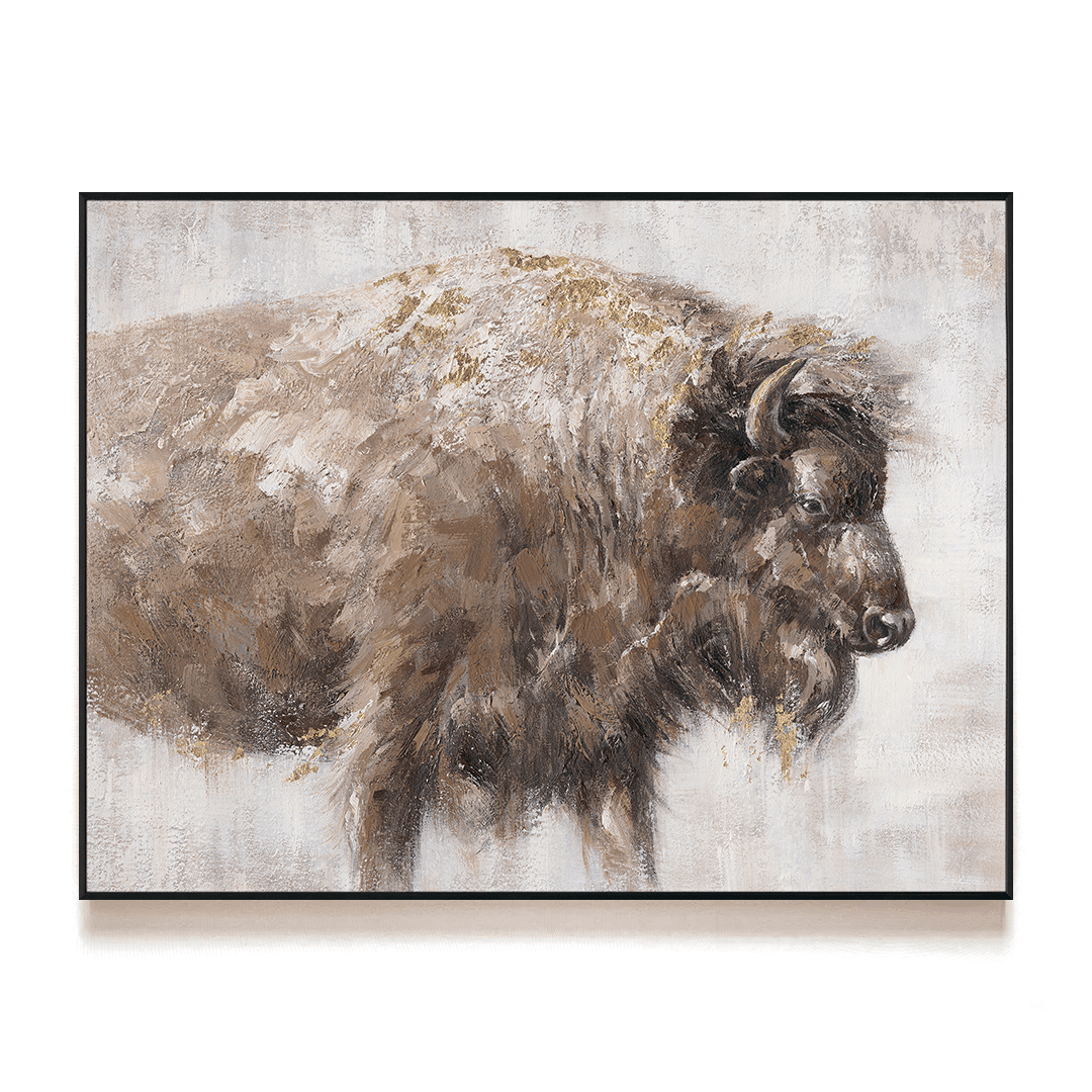 Golden Bison - Abstract Textured Painting#L0711 Painting artwepaint 