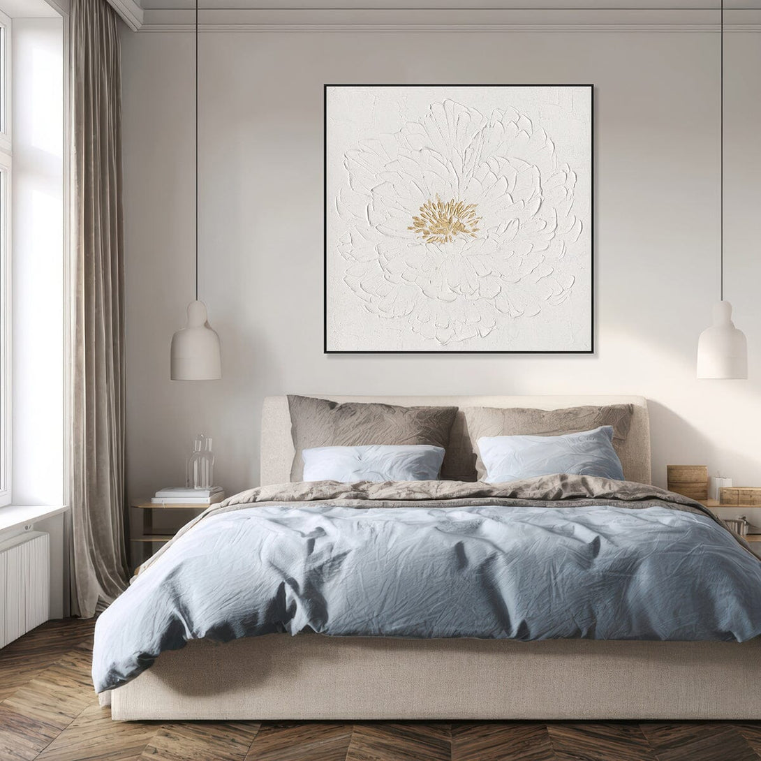 Golden Bloom - Floral Relief Art Painting#M0654 Painting artwepaint 