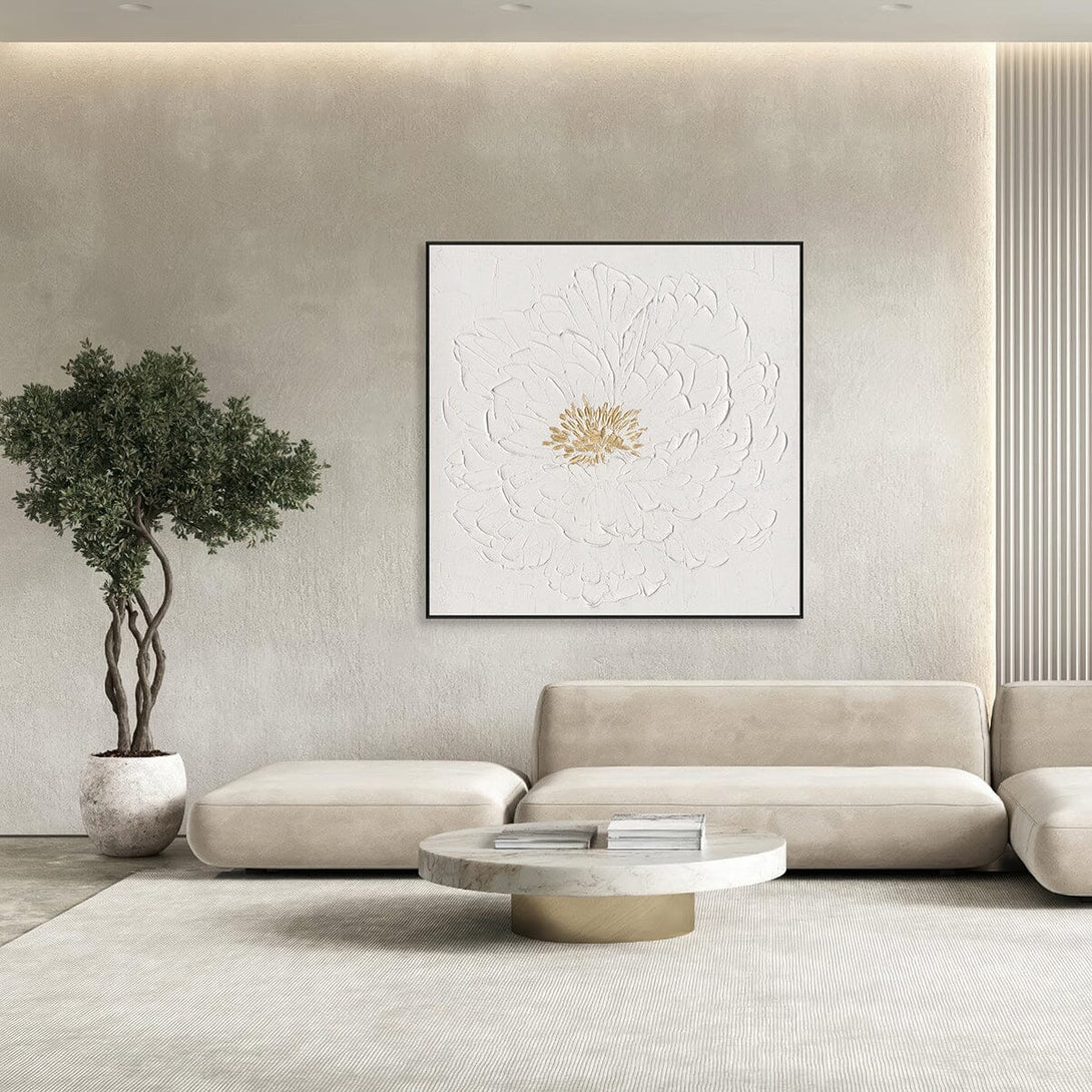 Golden Bloom - Floral Relief Art Painting#M0654 Painting artwepaint 