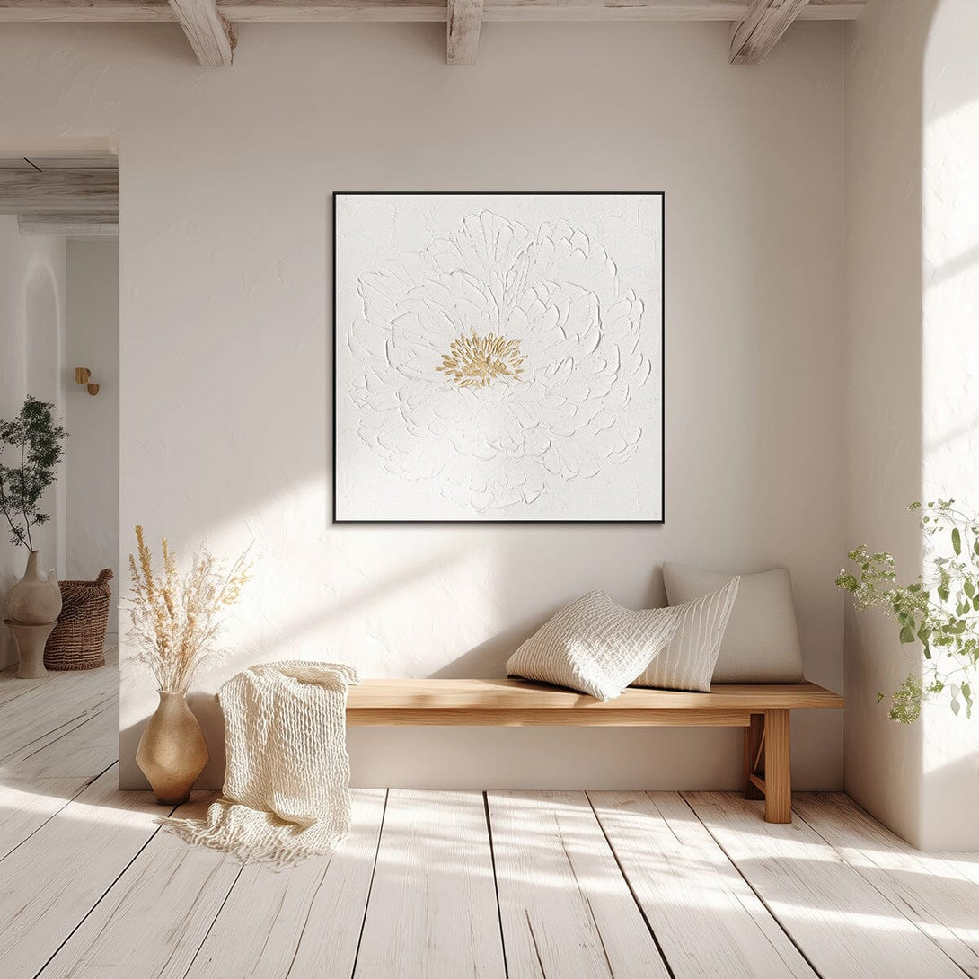 Golden Bloom - Floral Relief Art Painting#M0654 Painting artwepaint 