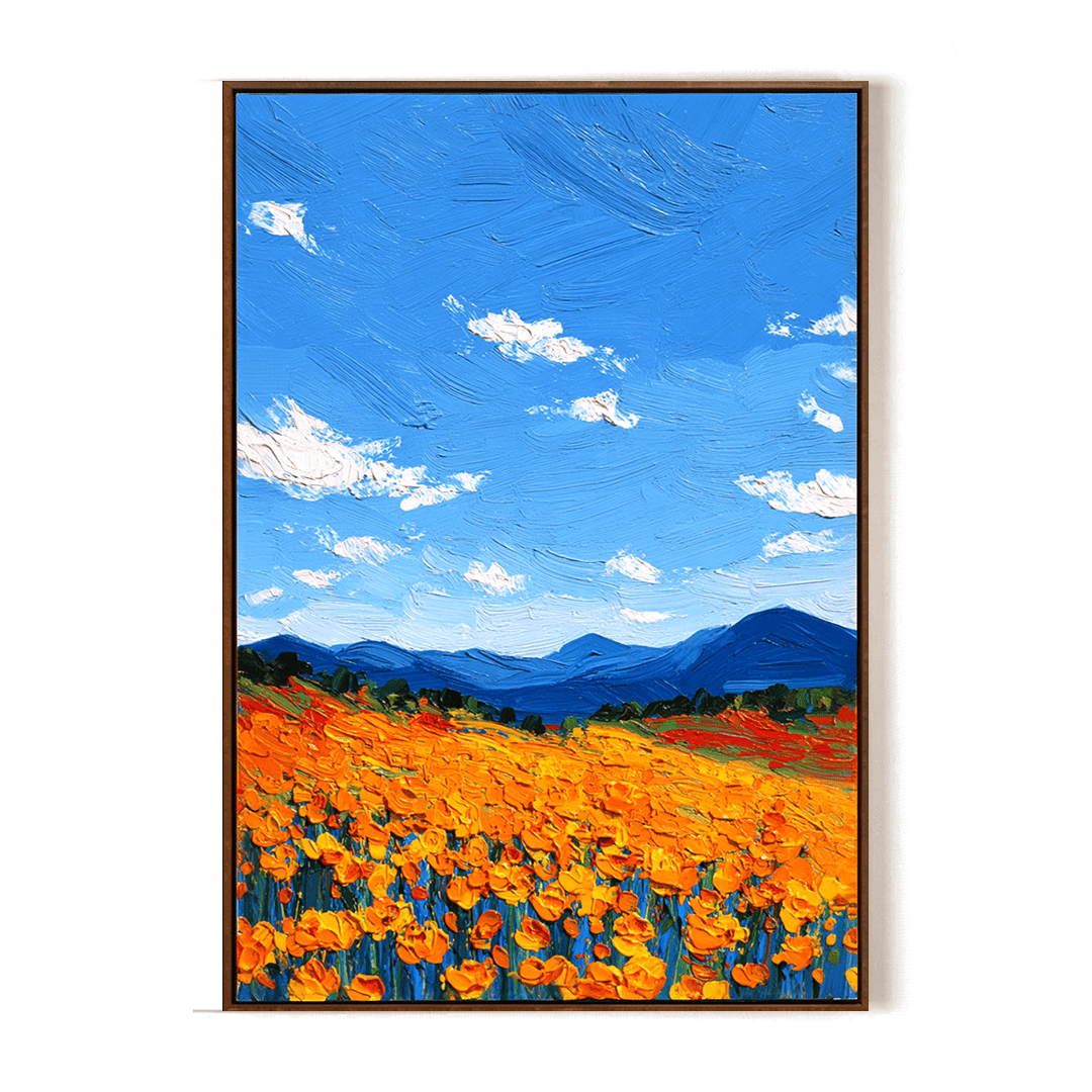 Golden Bloom – Orange Field Landscape Painting #awp32 Painting artwepaint 