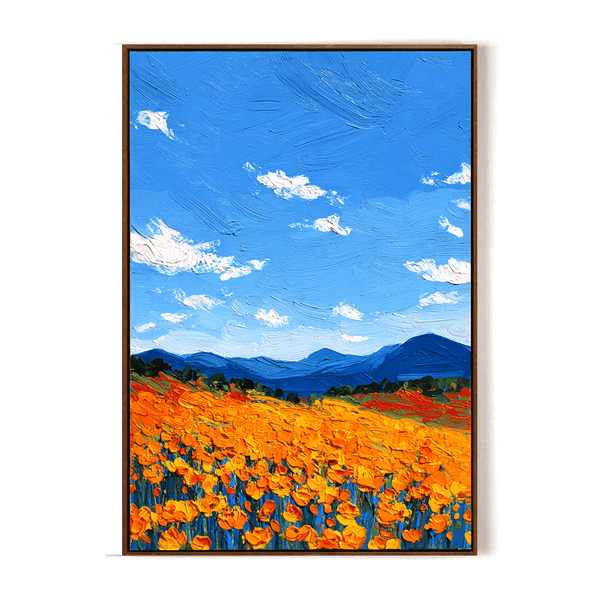 Golden Bloom – Orange Field Landscape Painting #awp32 Painting artwepaint 