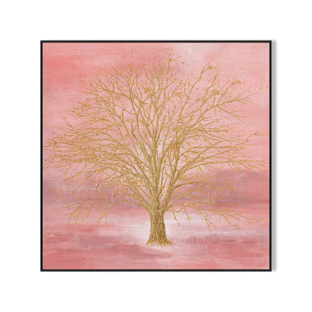 Golden Blossom – Pink Abstract Tree Painting #J4029 Painting artwepaint 