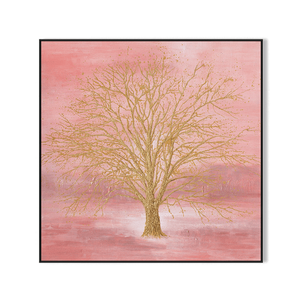 Golden Blossom – Pink Abstract Tree Painting #J4029 Painting artwepaint 