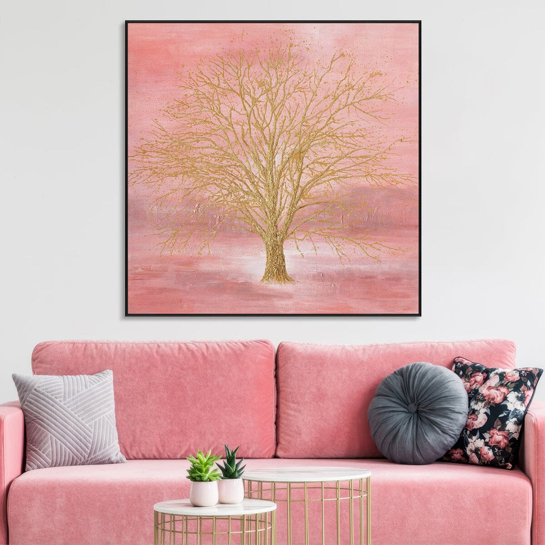 Golden Blossom – Pink Abstract Tree Painting #J4029 Painting artwepaint 