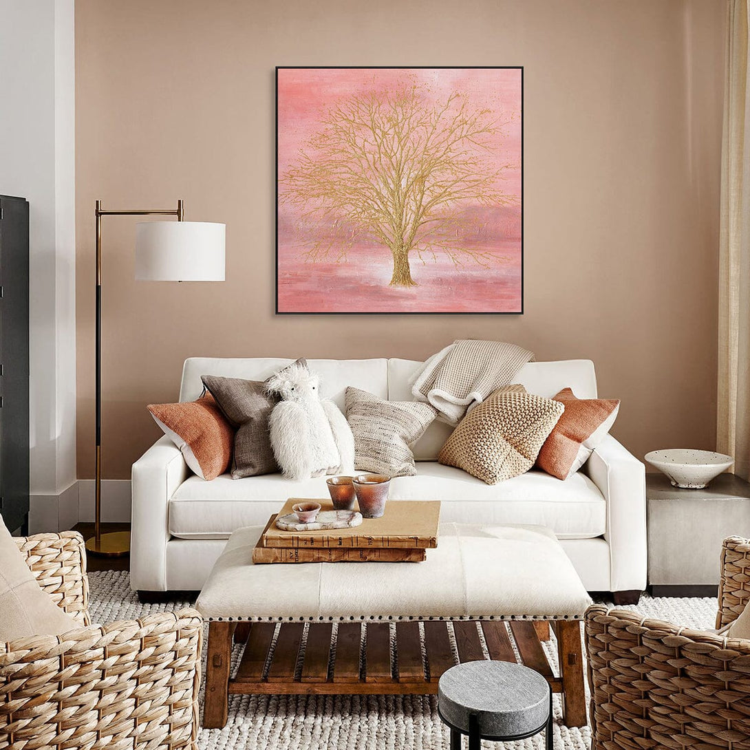 Golden Blossom – Pink Abstract Tree Painting #J4029 Painting artwepaint 