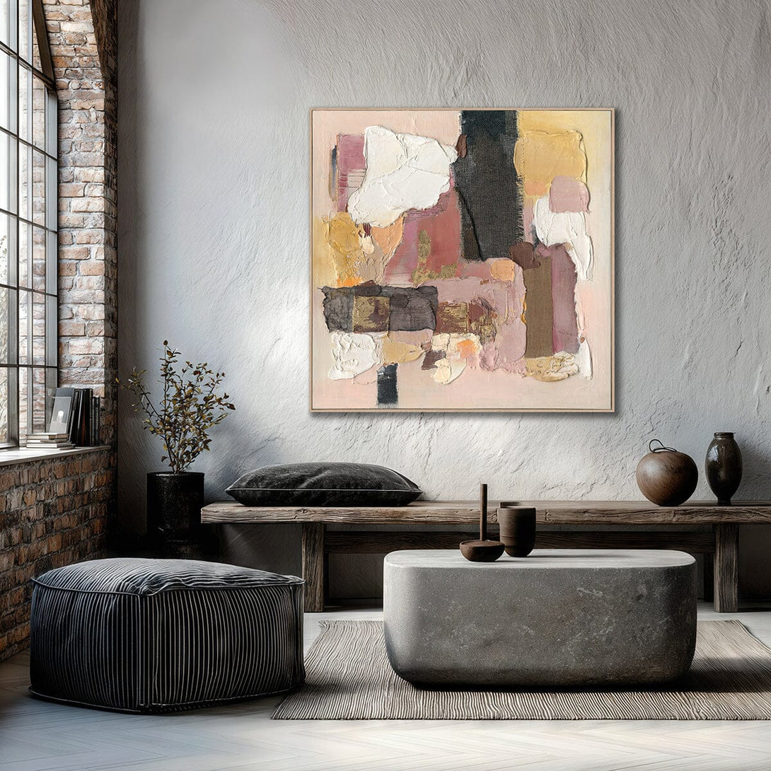 Golden Blush-Textured Abstract Painting #P6191 Painting artwepaint 