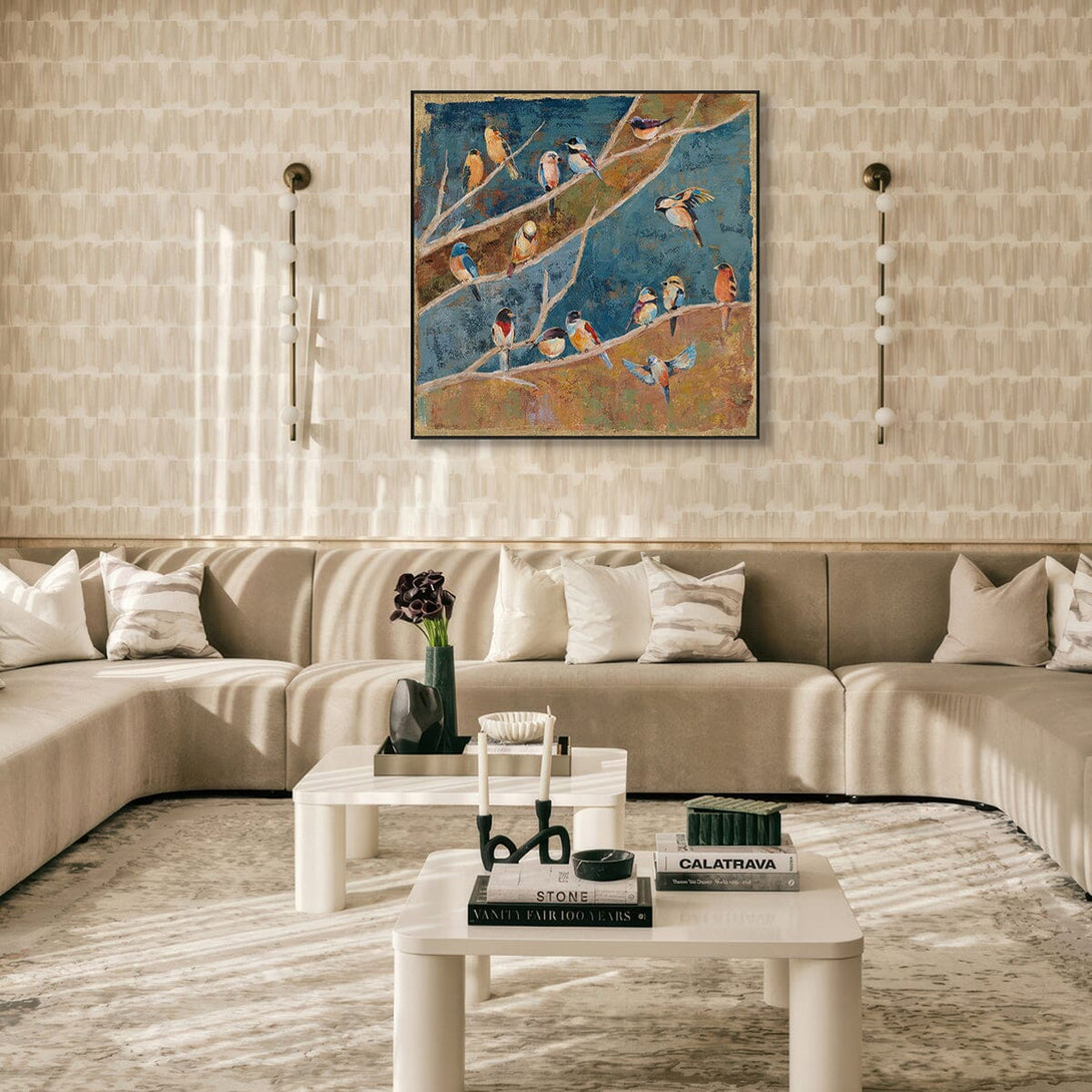 Golden Branch Whispers - Bird Wall Art #M3551 Painting artwepaint 