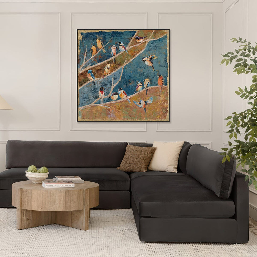 Golden Branch Whispers - Bird Wall Art #M3551 Painting artwepaint 