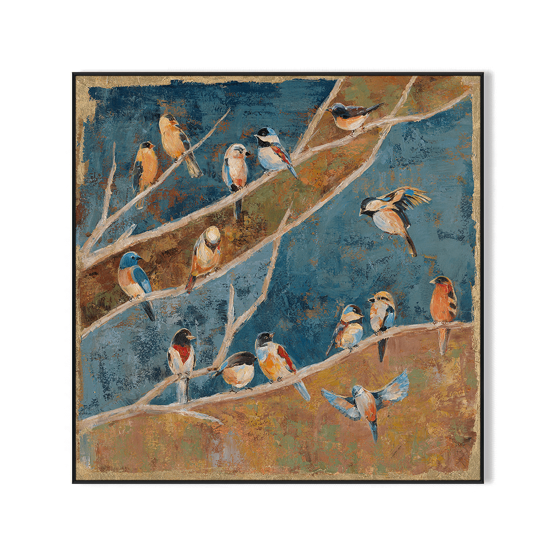 Golden Branch Whispers - Bird Wall Art #M3551 Painting artwepaint 