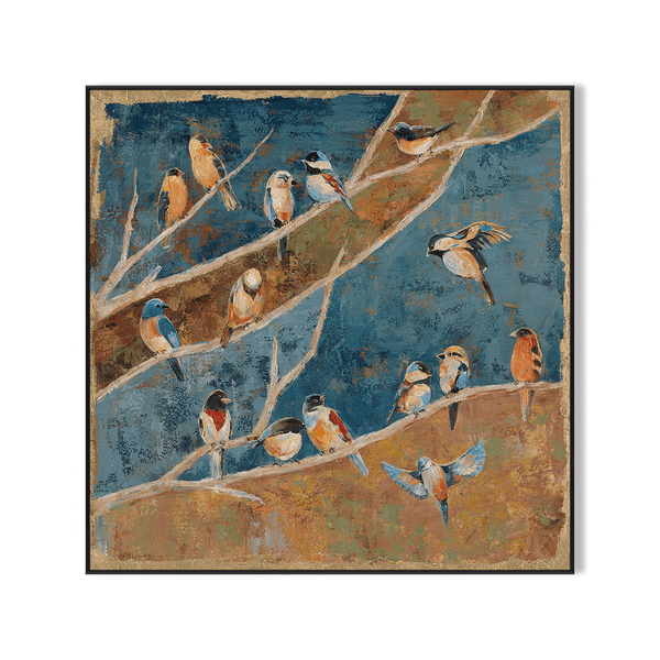 Golden Branch Whispers - Bird Wall Art #M3551 Painting artwepaint 