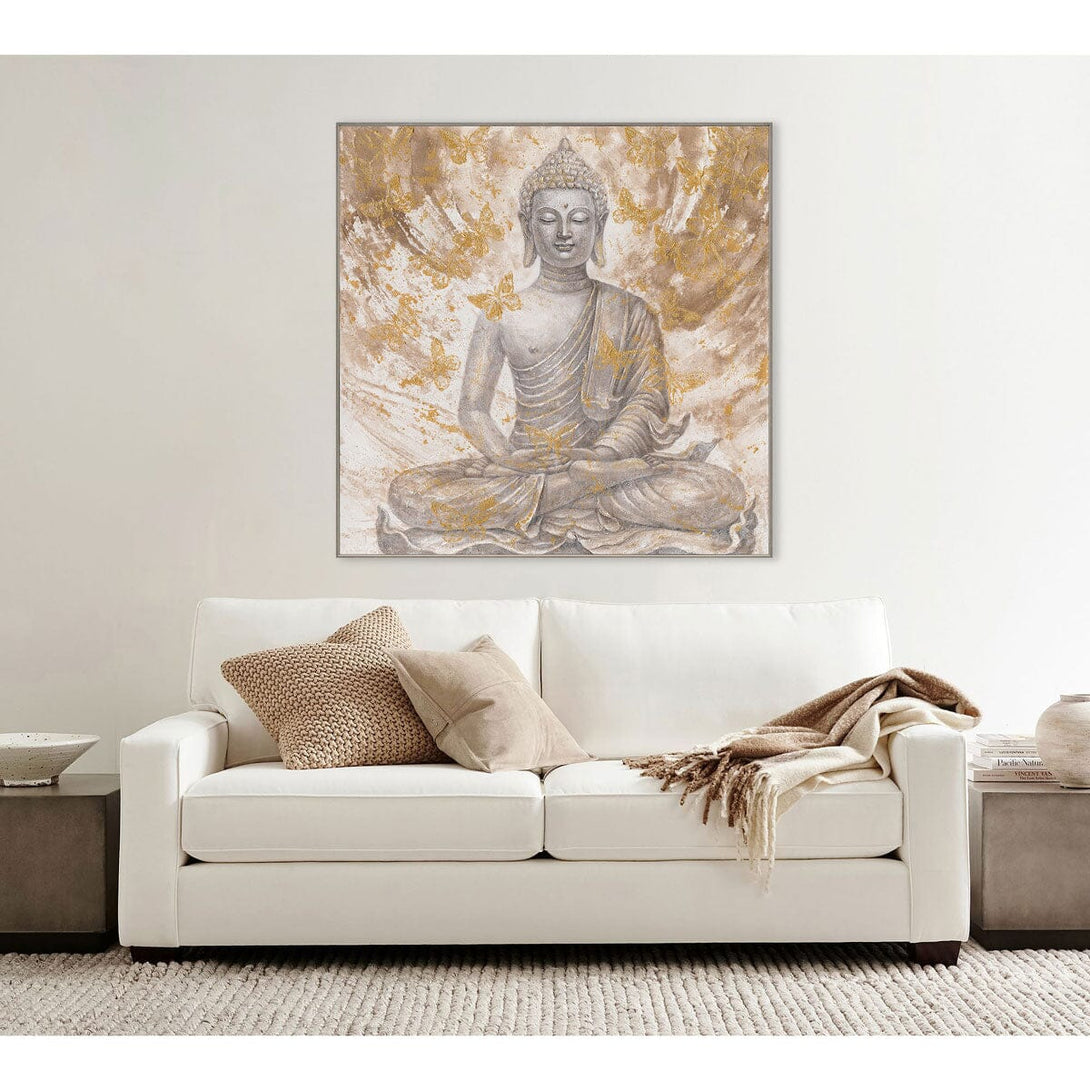 Golden Butterflies - Meditative Buddha Painting#L0698 Painting artwepaint 