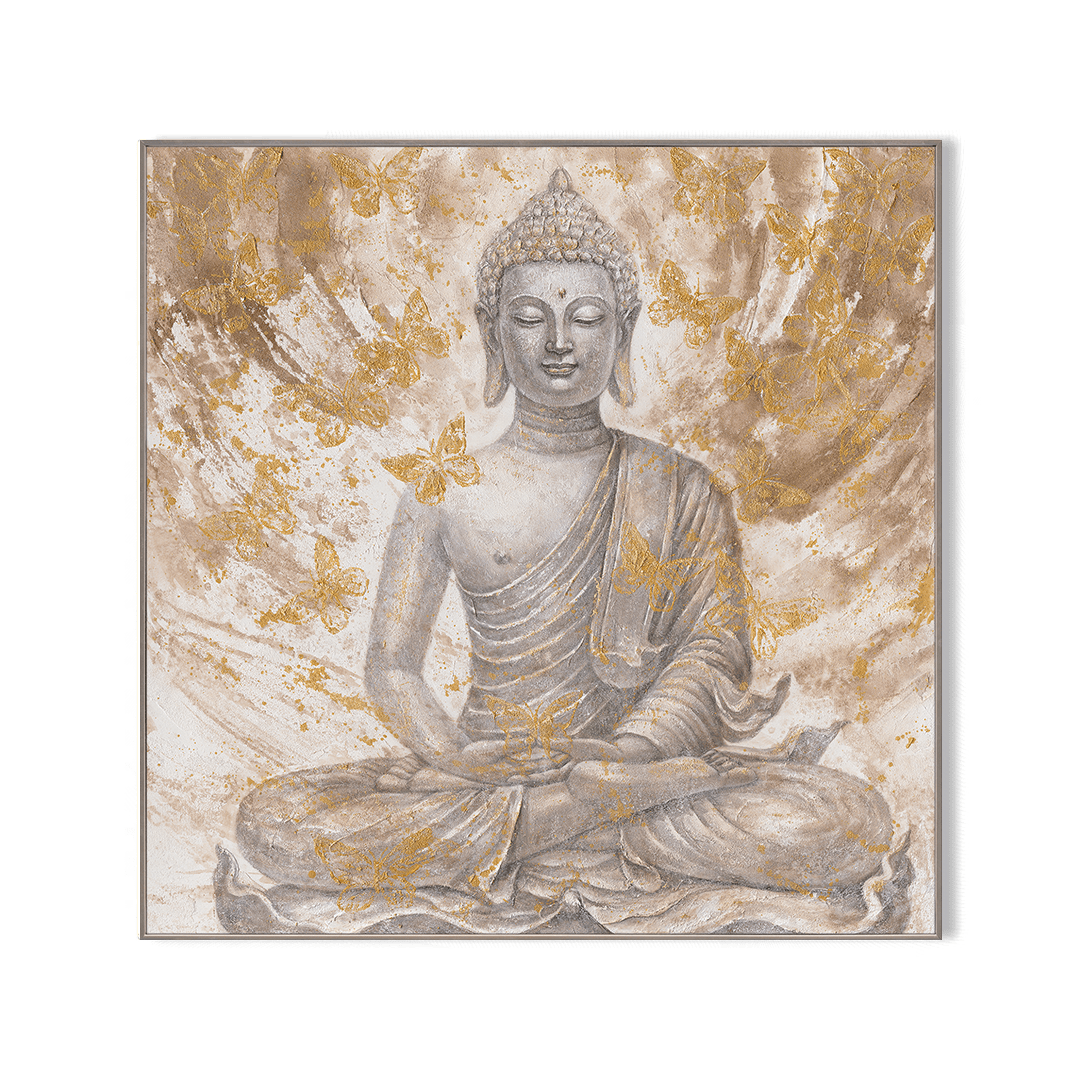 Golden Butterflies - Meditative Buddha Painting#L0698 Painting artwepaint 