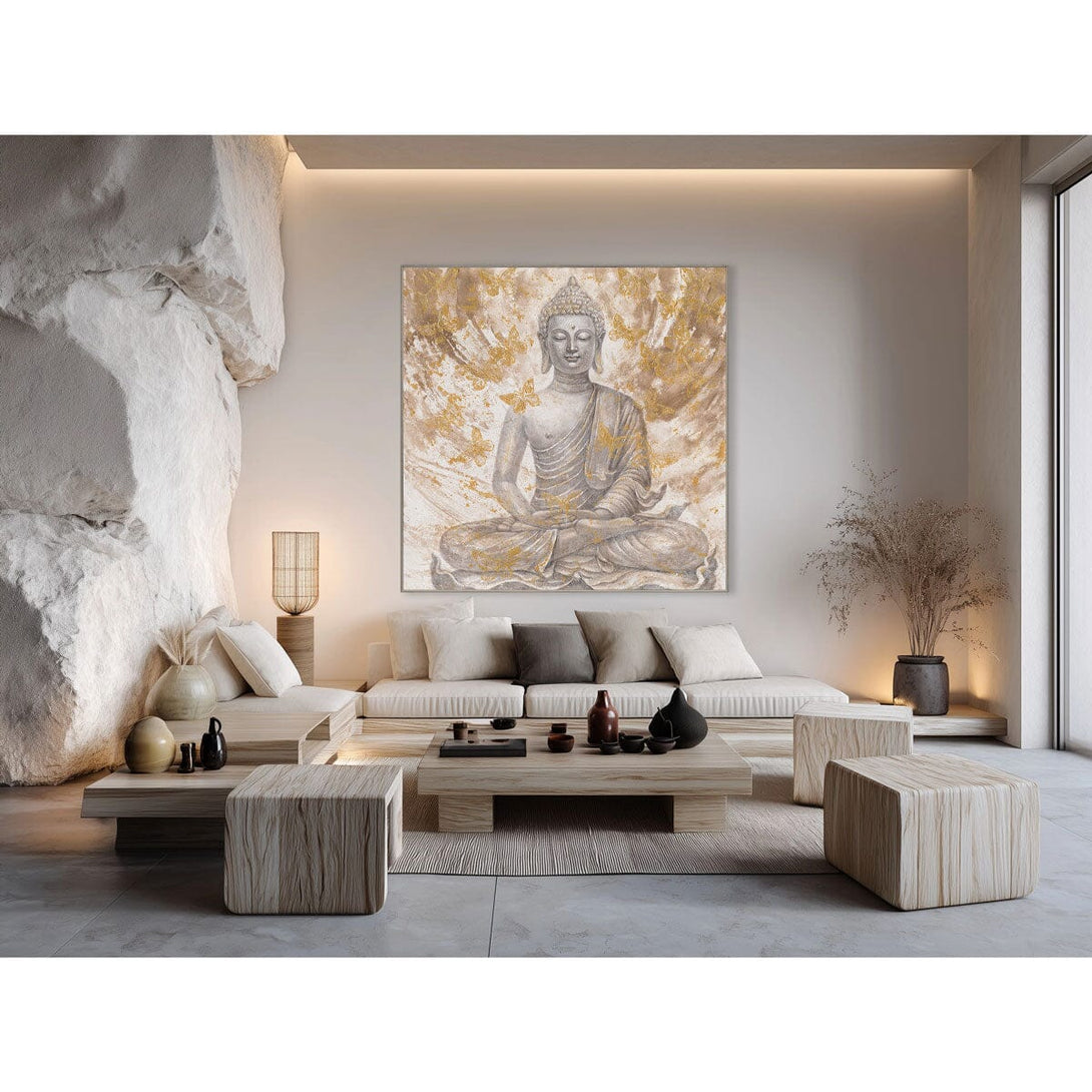 Golden Butterflies - Meditative Buddha Painting#L0698 Painting artwepaint 
