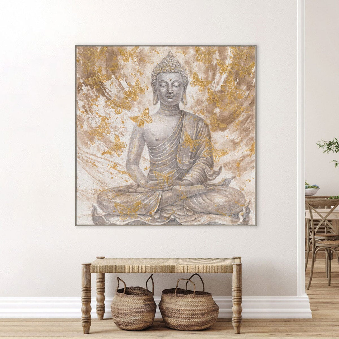 Golden Butterflies - Meditative Buddha Painting#L0698 Painting artwepaint 