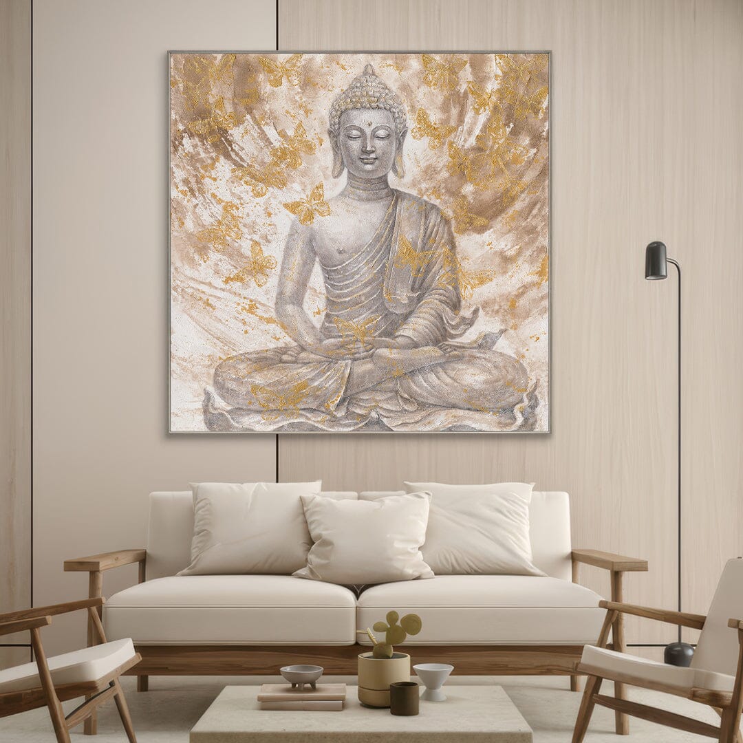 Golden Butterflies - Meditative Buddha Painting#L0698 Painting artwepaint 