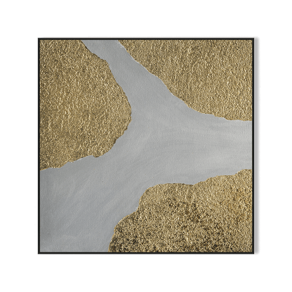 Golden Divide-Abstract Foil Painting #J4220 Painting artwepaint 