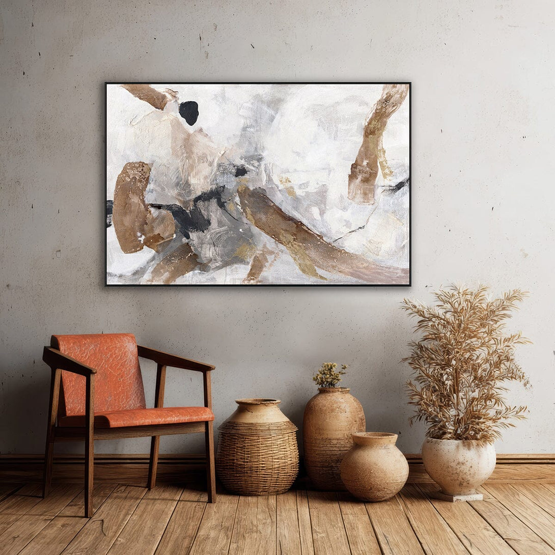 Golden Drift - Neutral Abstract Landscape Painting #M8104 Painting artwepaint 