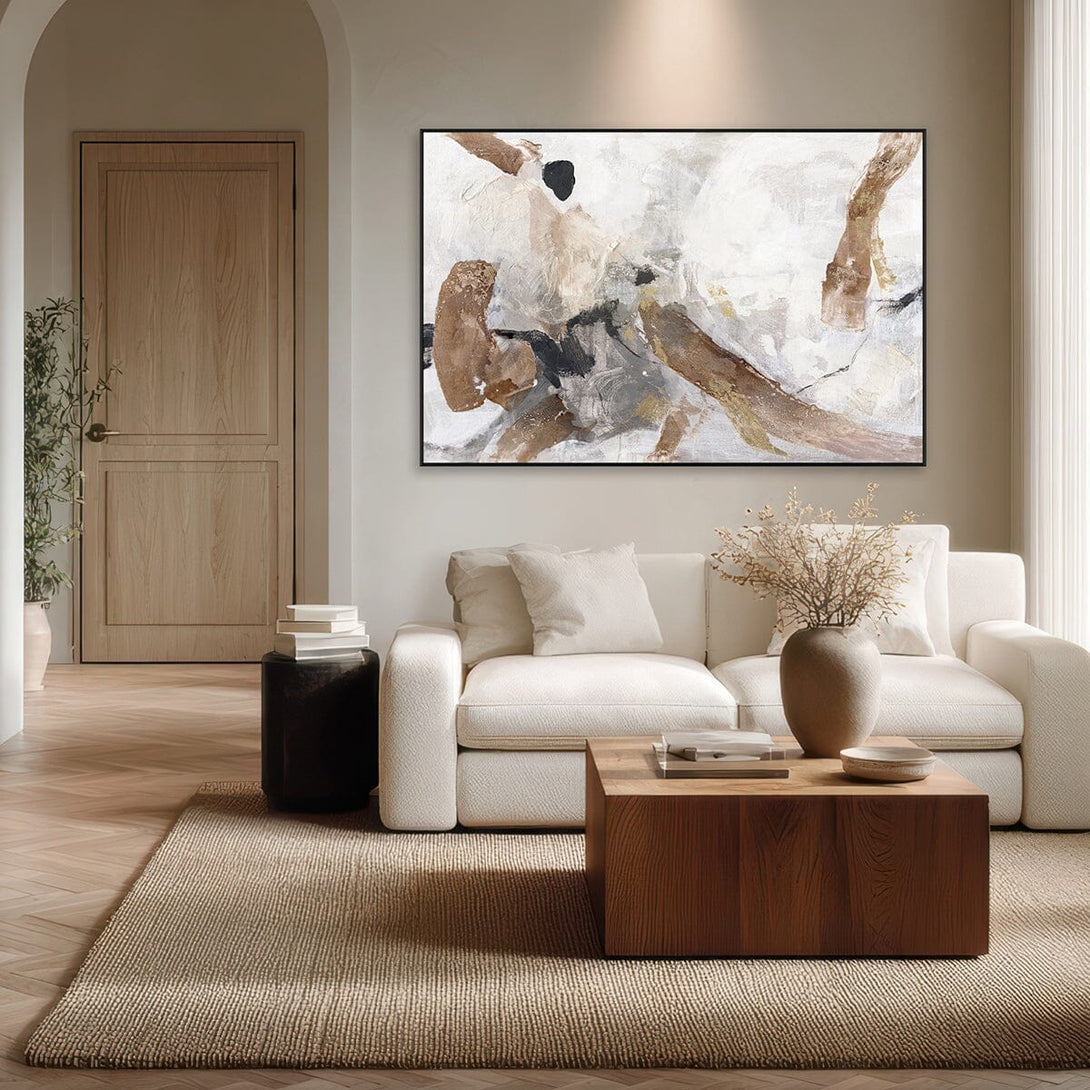 Golden Drift - Neutral Abstract Landscape Painting #M8104 Painting artwepaint 