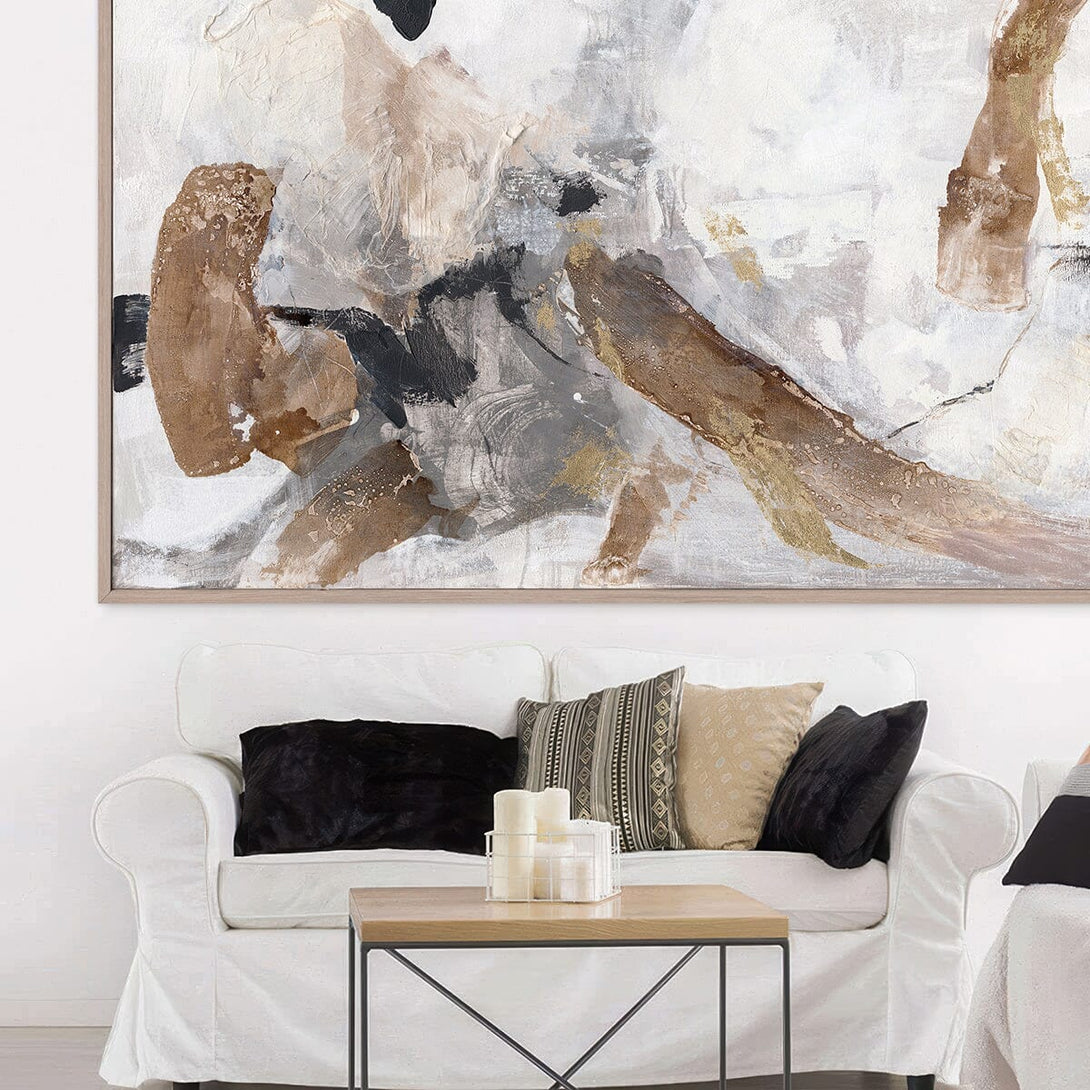 Golden Drift - Neutral Abstract Landscape Painting #M8104 Painting artwepaint 