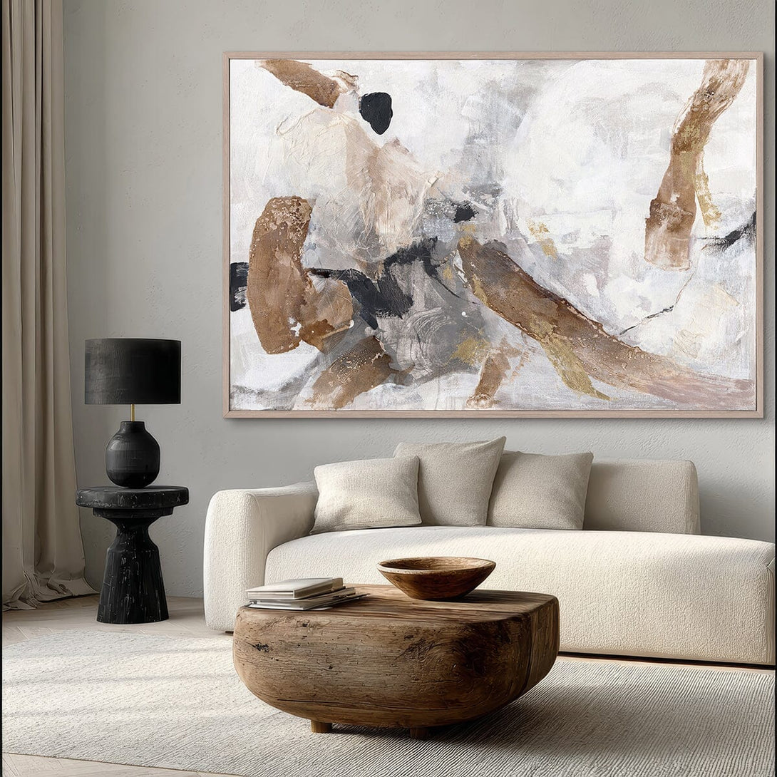 Golden Drift - Neutral Abstract Landscape Painting #M8104 Painting artwepaint 