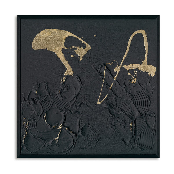 Golden Echo-Relief Black Abstract Painting #M2721 Painting artwepaint 
