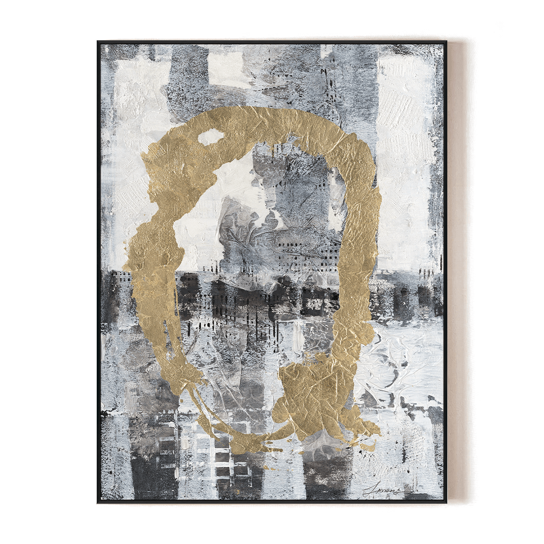 Golden Echo - Textured Grey Abstract Painting #M5594 Painting artwepaint 