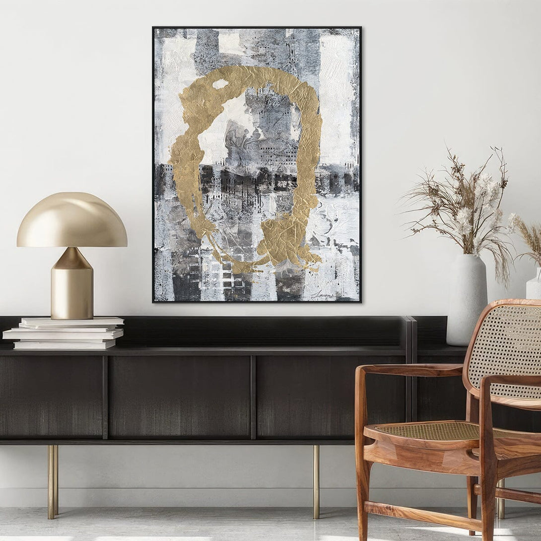 Golden Echo - Textured Grey Abstract Painting #M5594 Painting artwepaint 