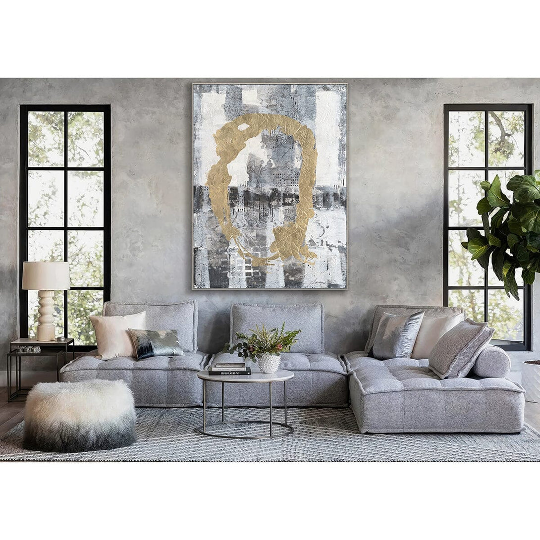 Golden Echo - Textured Grey Abstract Painting #M5594 Painting artwepaint 