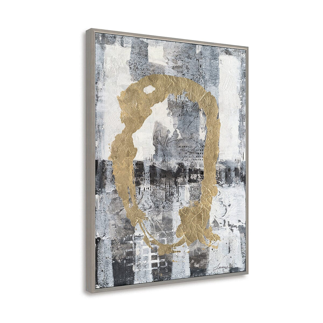 Golden Echo - Textured Grey Abstract Painting #M5594 Painting artwepaint 