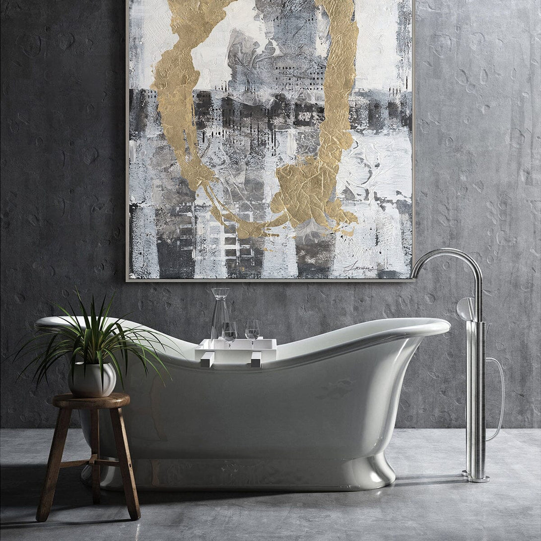 Golden Echo - Textured Grey Abstract Painting #M5594 Painting artwepaint 