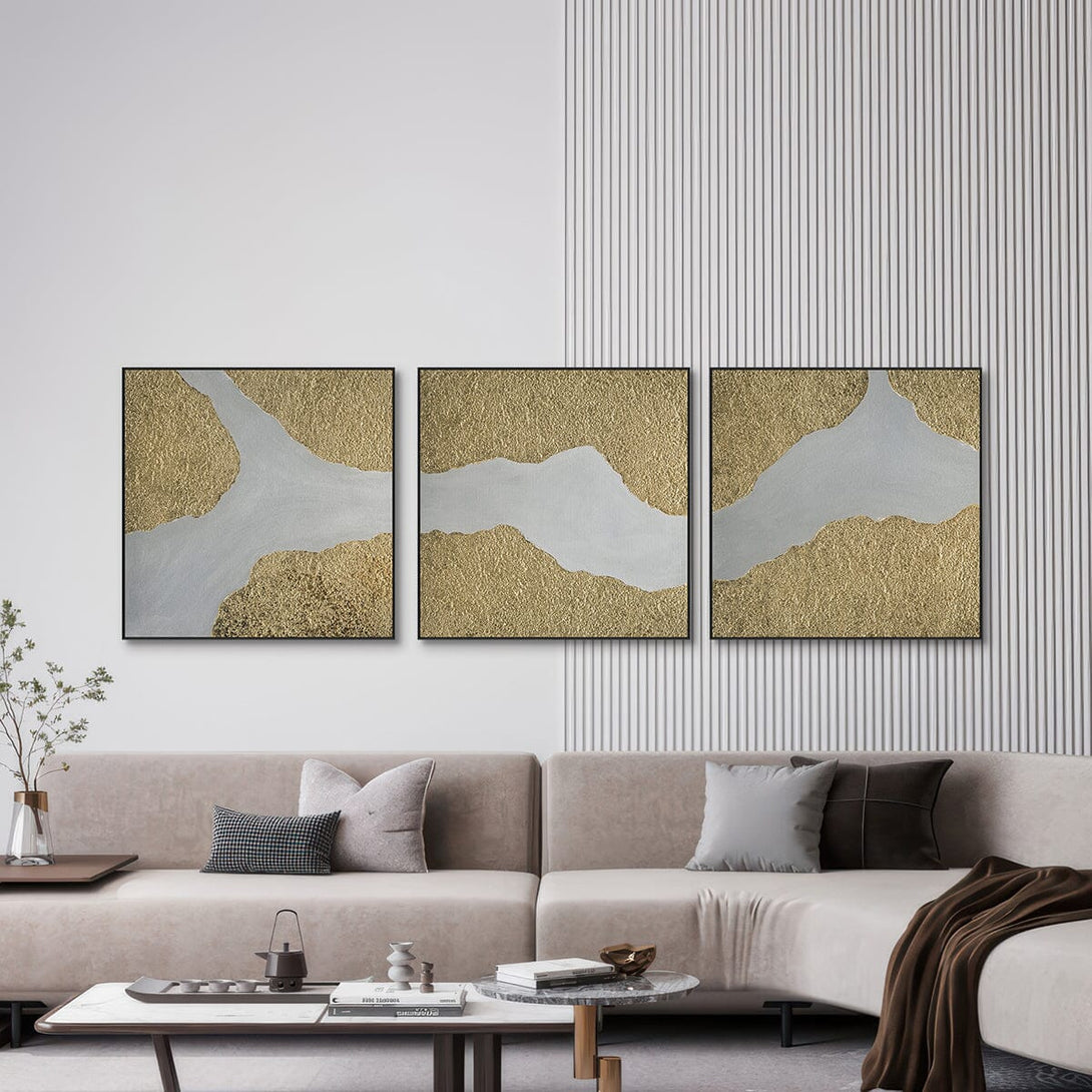 Golden Flow – Abstract Textured Painting #J4221 Painting artwepaint 