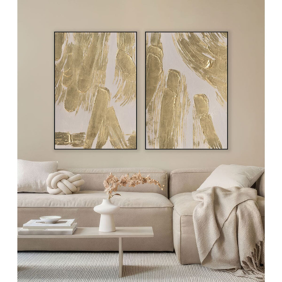 Golden Flow - Gold Foil Abstract Art#M4523 Painting artwepaint 