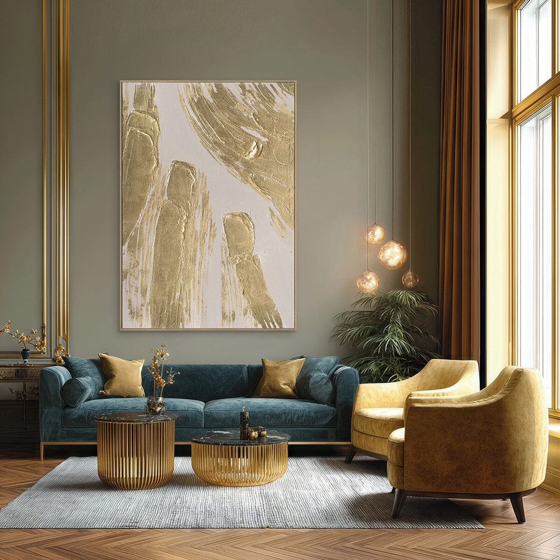 Golden Flow - Gold Foil Abstract Art#M4523 Painting artwepaint 