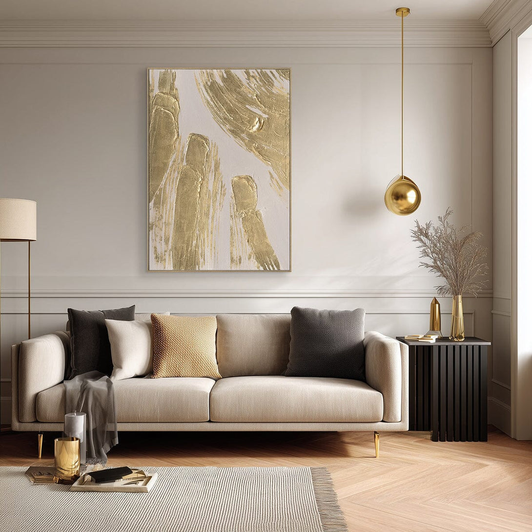 Golden Flow - Gold Foil Abstract Art#M4523 Painting artwepaint 