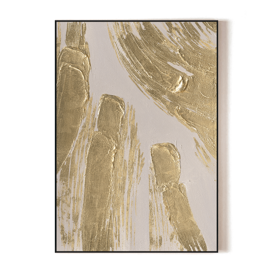 Golden Flow - Gold Foil Abstract Art#M4523 Painting artwepaint 
