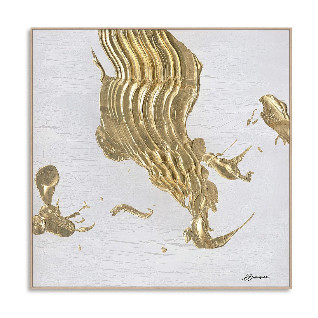 Golden Flow-White & Gold Abstract Painting #MM6011 Painting artwepaint 