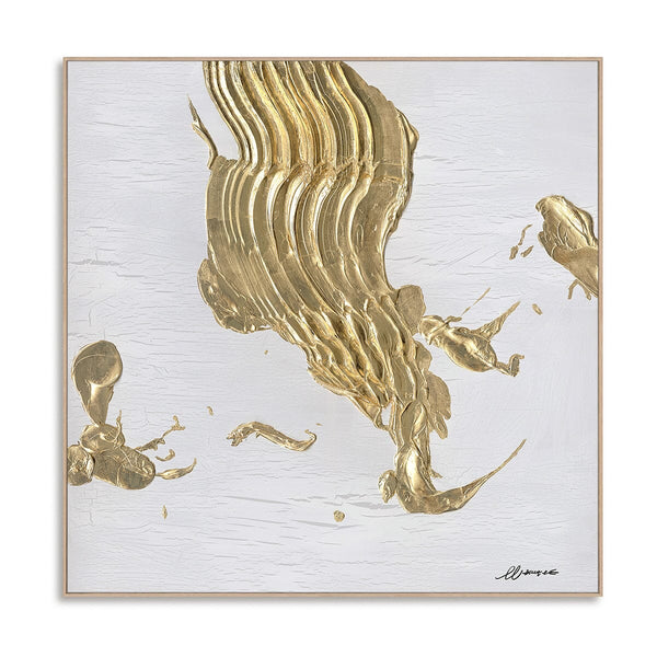 Golden Flow-White & Gold Abstract Painting #MM6011 Painting artwepaint 