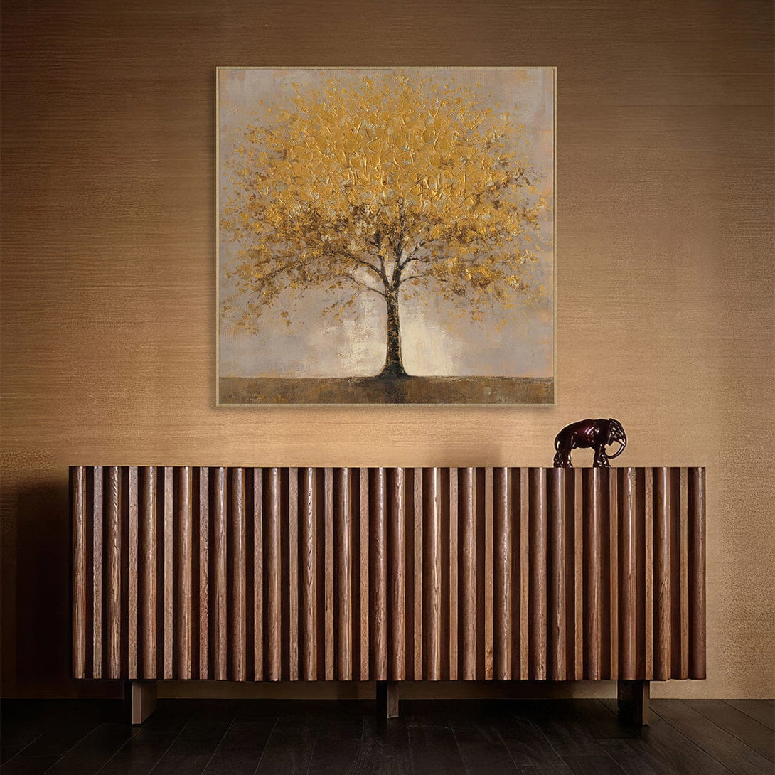 Golden Glow - Textured Abstract Tree#P4694 Painting artwepaint 
