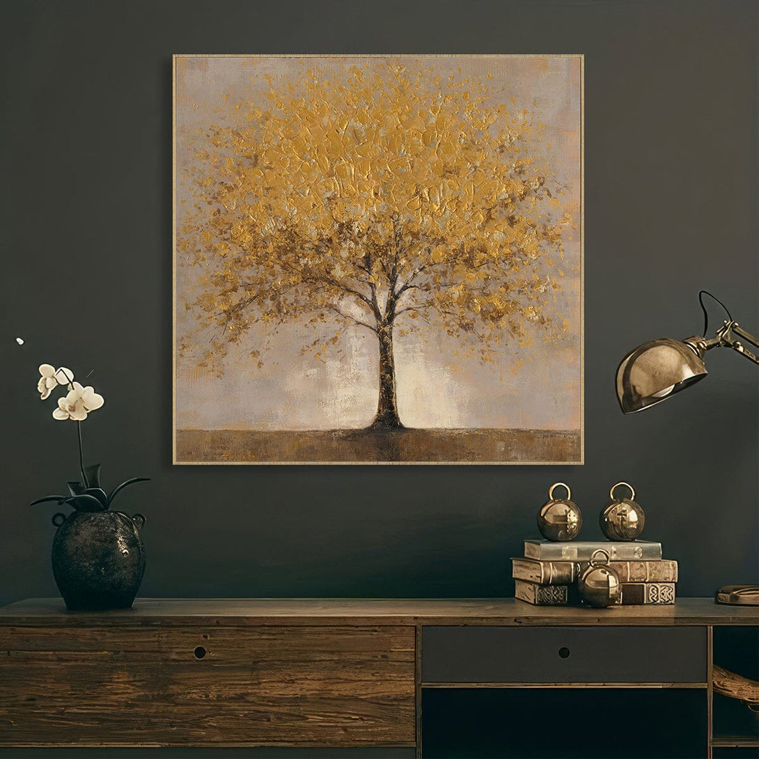Golden Glow - Textured Abstract Tree#P4694 Painting artwepaint 
