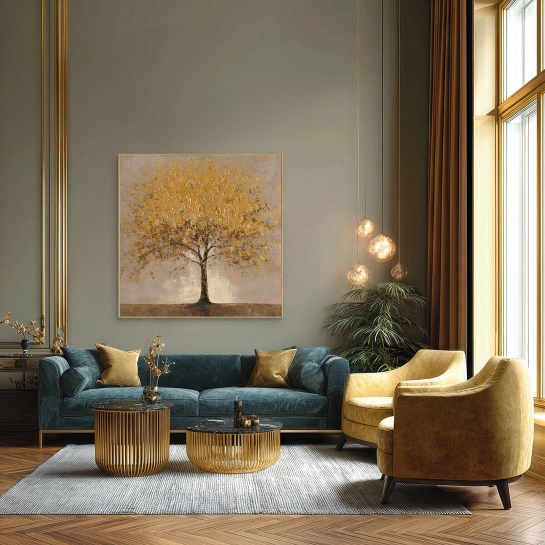 Golden Glow - Textured Abstract Tree#P4694 Painting artwepaint 