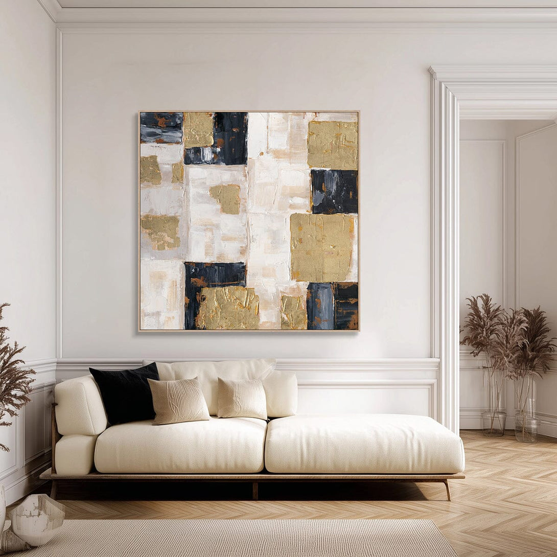 Golden Grid-Black & Gold Abstract Painting #P4695 Painting artwepaint 