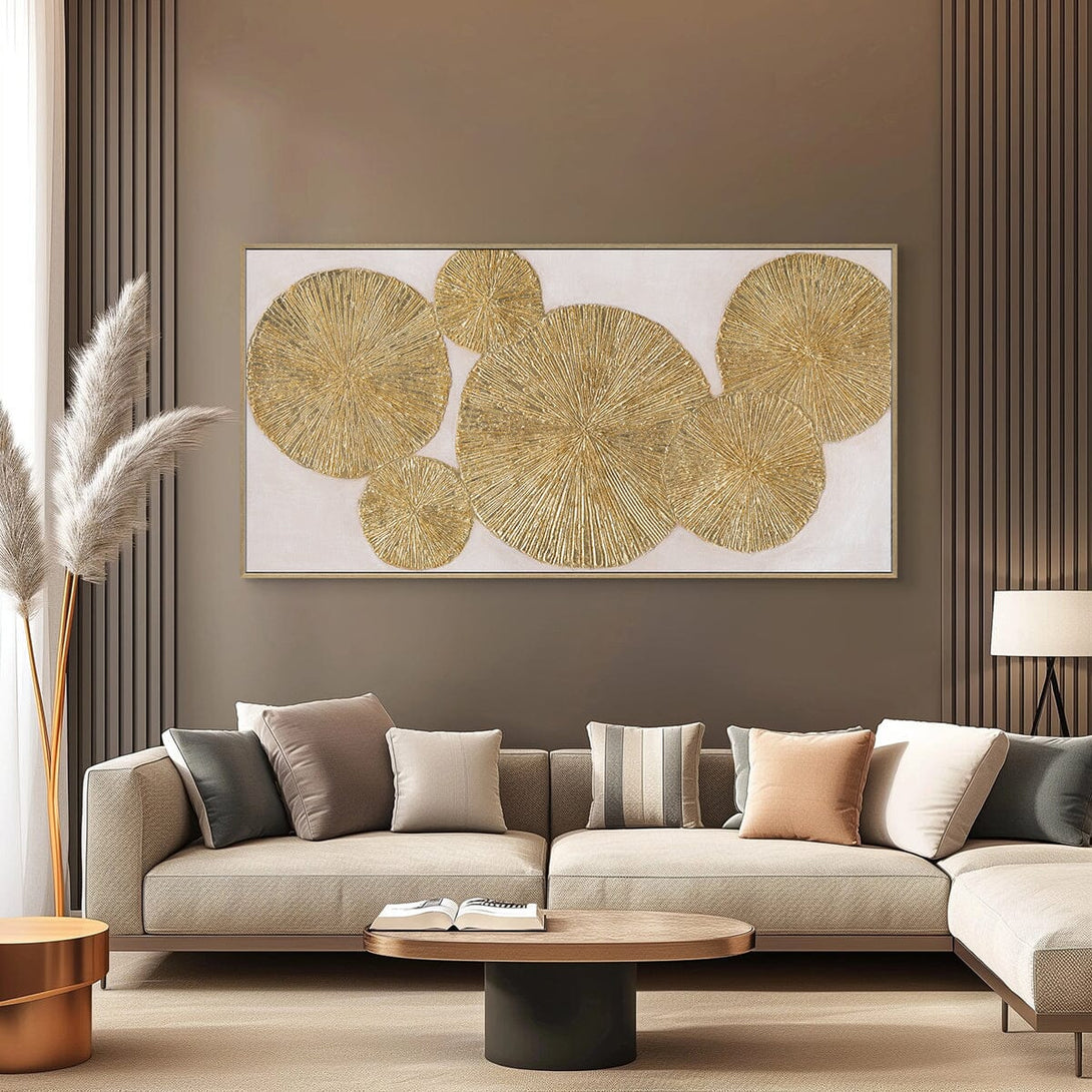 Golden Harmony - Modern Gold Foil Texture Painting#L5075 Painting artwepaint 