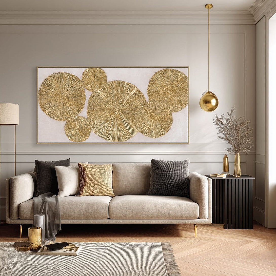 Golden Harmony - Modern Gold Foil Texture Painting#L5075 Painting artwepaint 
