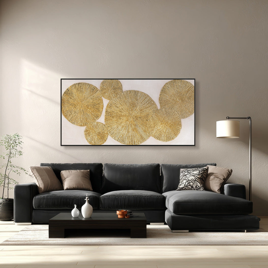 Golden Harmony - Modern Gold Foil Texture Painting#L5075 Painting artwepaint 