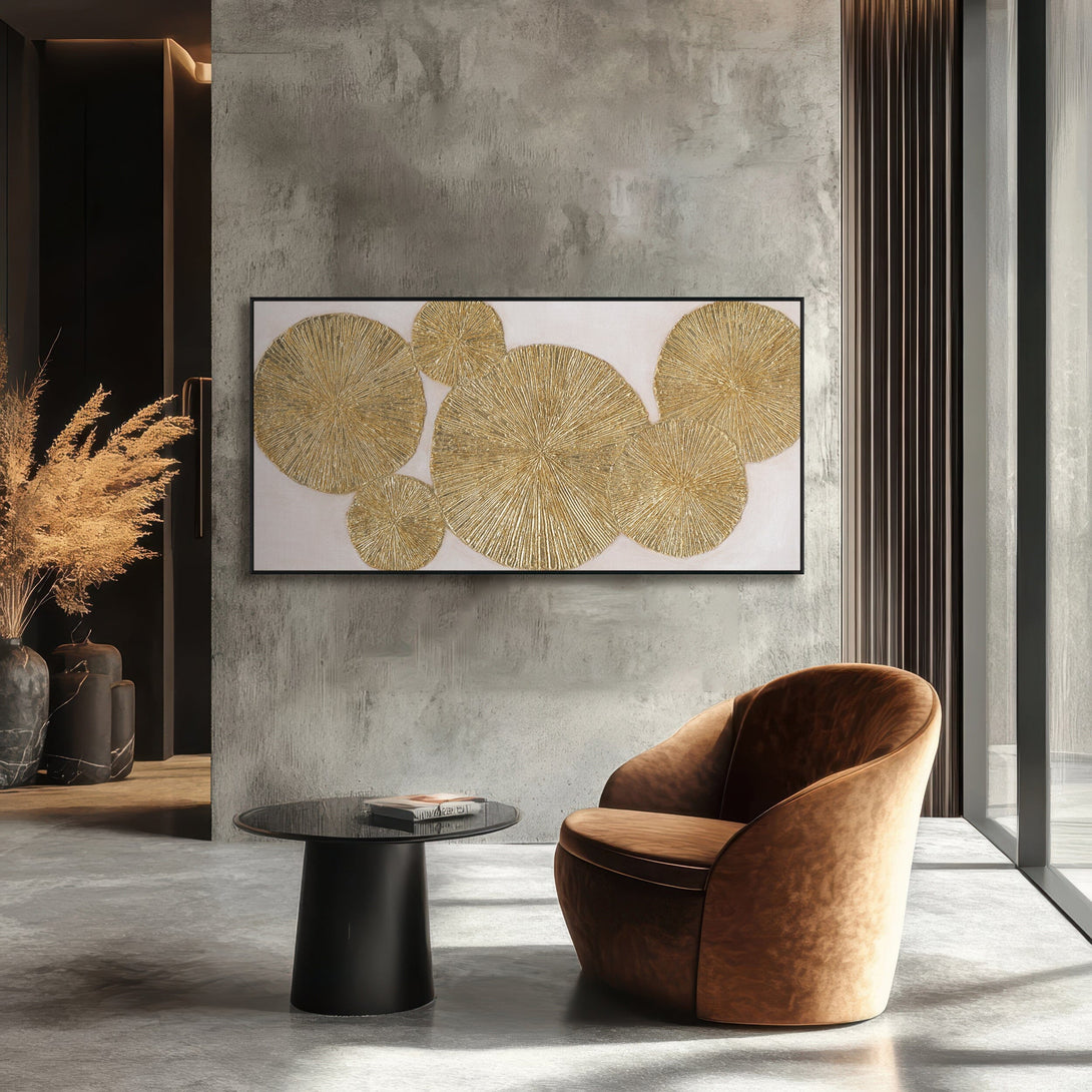 Golden Harmony - Modern Gold Foil Texture Painting#L5075 Painting artwepaint 